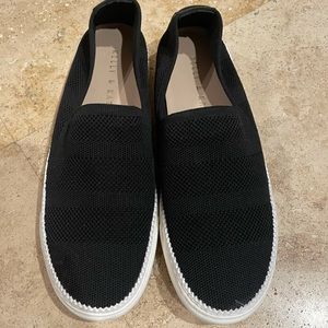 Black Knit Top Slip On Sneakers (8.5)